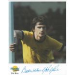 Football. Pat Rice Signed 10x8 Autographed Editions page. Bio description on the rear. Photo shows