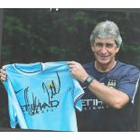 Football, Manuel Pellegrini signed 12x8 colour photograph. This photo does show some signs of wear