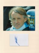 Football Roberto Mancini 16x12 overall Manchester City mounted signature piece includes signed album