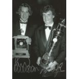 Paul Merson and Mark Hughes Man United Signed 10 x 8 inch football black and white photo. Good