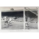 Peter McParland signed 16x12 1957 F. A Cup Final Aston Villa black and white print. Peter