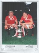 Jimmy Greenhoff & Stuart Pearson 16x12 handsigned colour photo, Autographed Editions, Limited