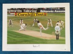 Bob Willis signed 22x16 Great Sporting Moments Big Blue Tube colour print. Bob Willis takes 8