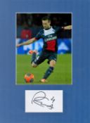 Football Yohan Cabaye 16x12 overall PSG mounted signature piece includes a signed album page and