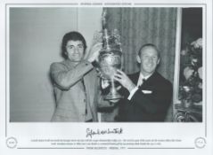 Frank McLintock 16x12 handsigned, Black and white photo, Autographed Editions, Limited Edition.