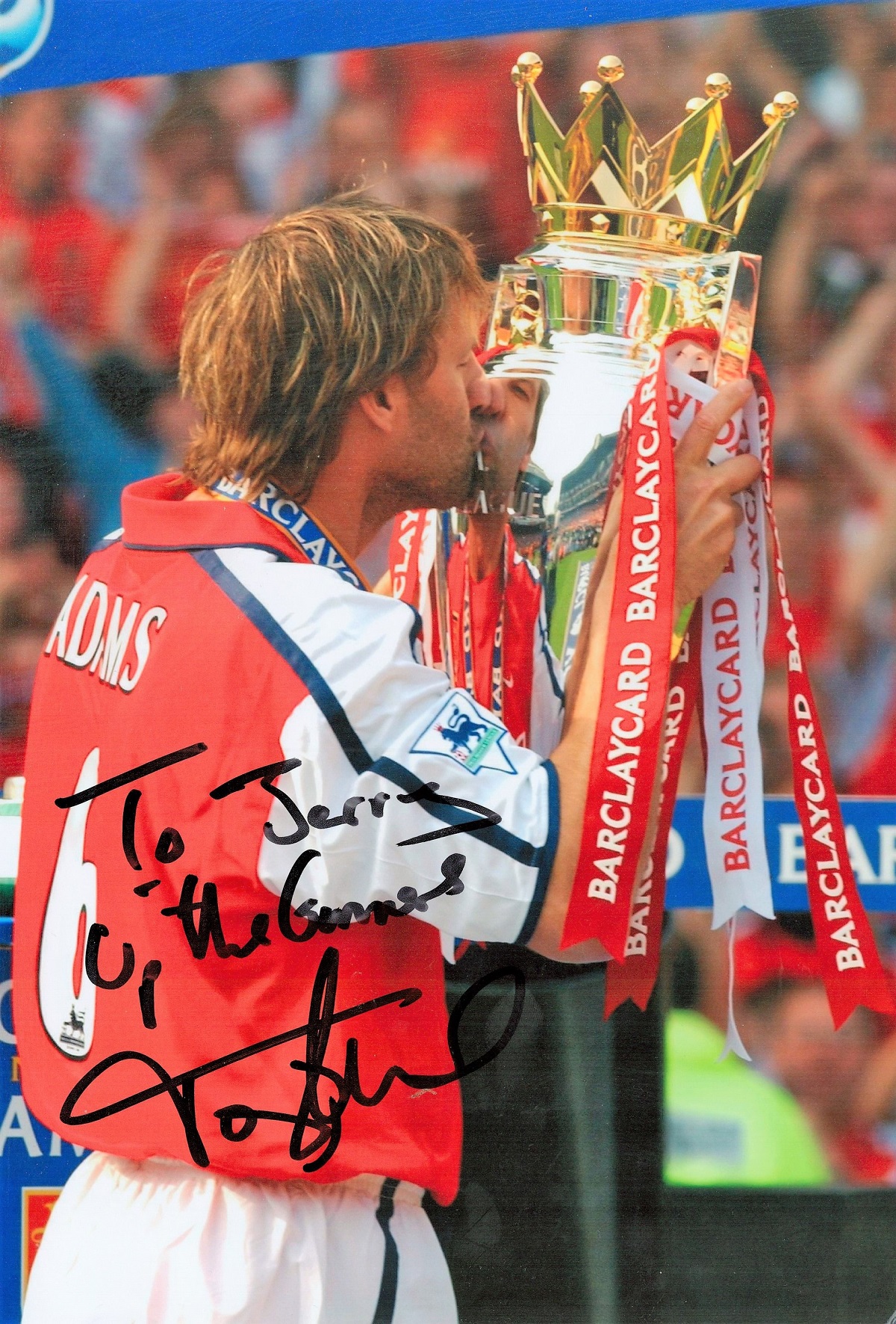 Football Tony Adams signed 12x8 Arsenal photo dedicated. Tony Alexander Adams MBE (born 10 October