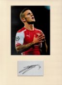 Football Jack Wilshire 16x12 overall Arsenal mounted signature piece includes signed album page