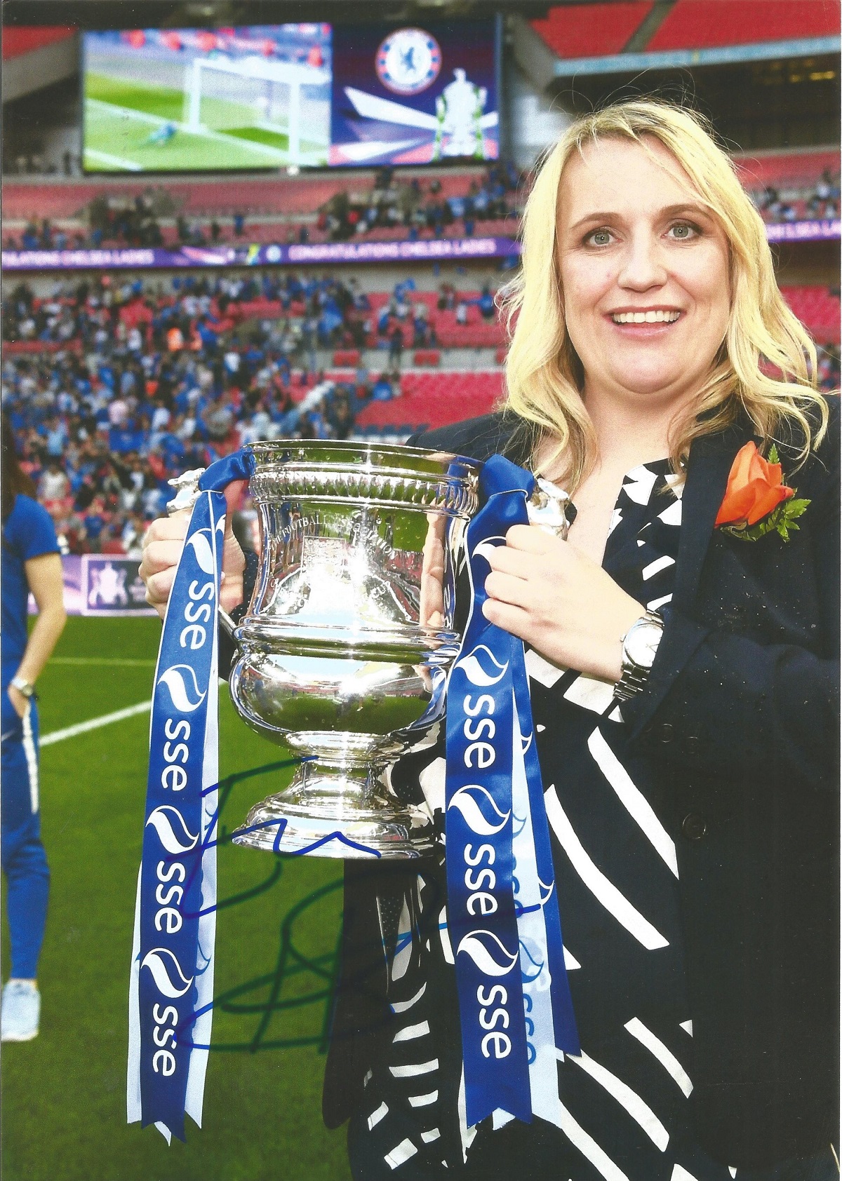 Emma Hayes signed Chelsea Women 12x8 colour photo. Good condition. All autographs come with a