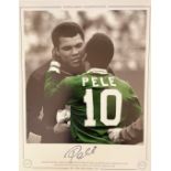 PELE Handsigned 20x16in size. Colourised Print. Limited Edition 88/100. Sporting Legends,