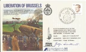 WW2. Georges D'Outremont Handsigned Liberation of Brussels FDC with 30F Belgian Stamp and Brussels