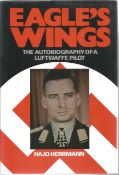 Eagle's Wings Autobiography WW2 1st Edition Hardback Book By Hajo Herrmann BB65. Good condition. All