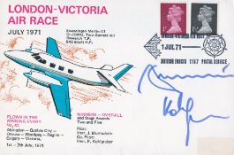 London Victoria Air Race 1971 cover signed by winning pilots J Blumschein, F Kohlgruber. . Good