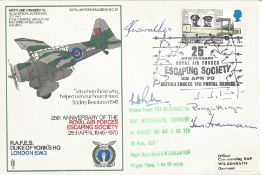 Grp Capt Bill Randle, B. Morgan with three others signed 25th Anniversary of the Royal Air Forces
