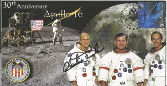 Space Moonwalker Charlie Duke NASA Astronaut signed 2002 Apollo 16 Limited Edition cover . Good