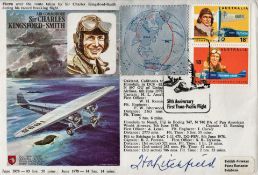 Rare Silver Vignette H. A. Litchfield signed Air Cmdr Sir Charles Kingsford Smith FDC No. 31 of