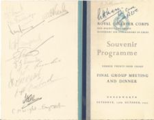WW2 Multiple signed Royal Observer Corps. Souvenir Programme. No 24 Group. Final Group Meeting and