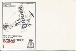 RAF Cosford First RAF Rocket Mail 3rd April 1971 SC19/6 printers colour trials design with missing