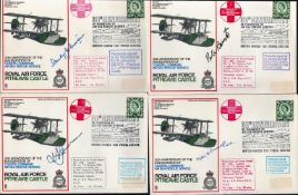 RAF. 4 Handsigned RAF Pitreavie Castle FDC With Postmarks and Stamps. Signatures include Air Vice