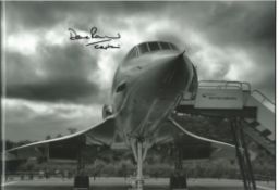 Concorde. Captain Dave Rowlands Hand signed 12x8 Black and white photo. Photo shows the front