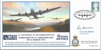 WW2 Dambuster veteran Flt. Lt. Les Munro signed FDC Formation of 617 Squadron RAF 21 March 1943