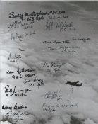 WW2 10x8 black and white photo titled Daylight Raid multi signed by 17 Bomber Command Pilots: Phil