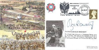 The Great War. Princess Olga Romanoff Handsigned The End of War on the Eastern Front 1917 FDC. 411