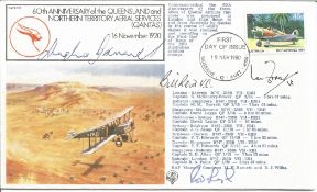 Victoria Cross winners multiple signed QANTUS RAF cover. Rare variety signed by Hughie Edwards VC,