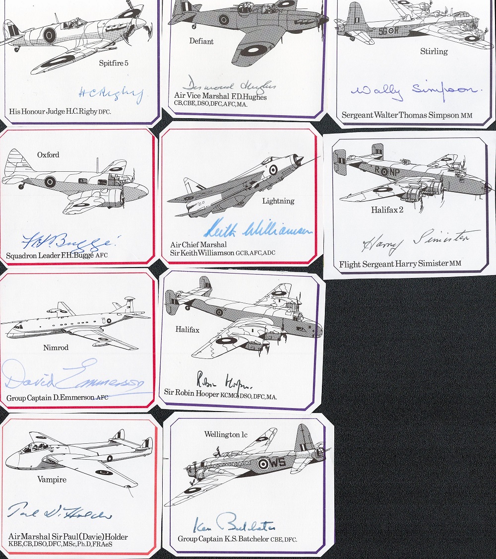 Dealers/Traders Set of 10 Fighter Pilot signature piece with bio card. Signatures include Flight