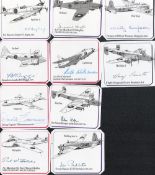 Dealers/Traders Set of 10 Fighter Pilot signature piece with bio card. Signatures include Flight