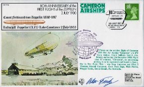Zeppelin Oskar Fink signed 80th Anniversary of the First Flight of the Zeppelin 2 July 1900 Cover