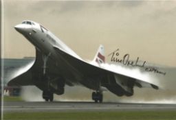 Concorde. Captain Tim Orchard Hand signed 12x8 Colour Photo. Photo shows Concorde Taking off from