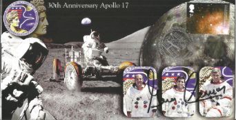 Space Moonwalker Gene Cernan NASA Astronaut signed 2002 Apollo 17 Limited Edition cover . Good