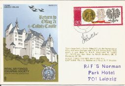 Flt Lt L. Butcher signed RAFES Return to Oflag 7c and Colditz Castle FDC. Taken from Colditz