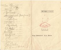 WW2 Multiple signed RAF Hospital Changi. New Year 1949 Menu. [Guests of] Wing Commander Robert