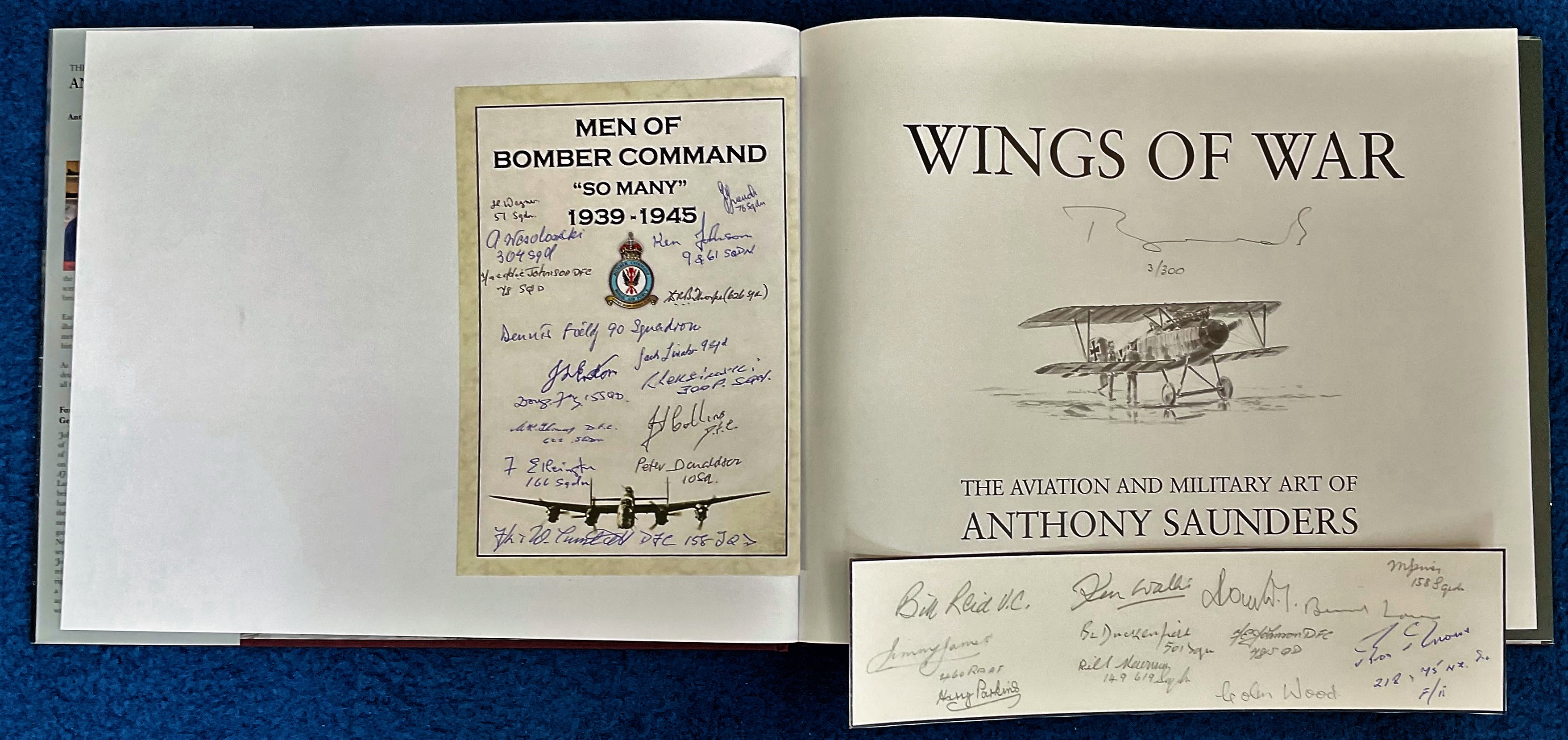 WW2. Anthony Saunders Multi Signed Book titled 'Wings of War' First Edition hardback book. - Image 2 of 3