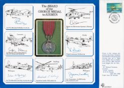 WW2. The Award of the George Medal to Airmen DM Medals Cover Signed by AVM R Bullen, Air Marshal Sir