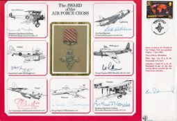 WW2. Marshal of RAF Sir Arthur Harris Multi Signed The Award of the Air Force Cross DM Medals Cover,