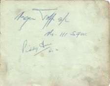 WW2 2 RAF Pilots Hand signed on autograph page signed by Air Commodore Roger Topp(111 Squadron)
