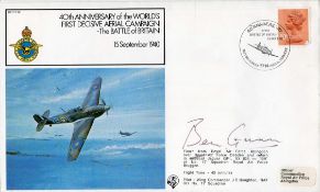 WW2 test pilot Ben Gunn signed 40th ann Battle of Britain cover. . Good condition. All autographs