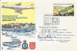 WW2 Sir Denis Spotswood Multi Signed FDC. 60th Anniversary of No 201 Squadron Royal Air Force 16th