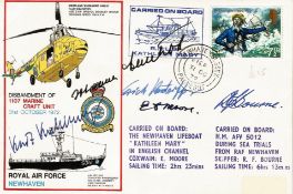 RAF. Multi Signed Disbandment of 1107 Marine Craft Unit FDC with stamps and postmarks. Signatures