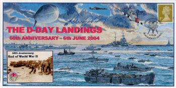WW2 Dambusters Adjutant Harry Humphreys signed 2004 D Day landings cover. Certified 1 of 1 Good