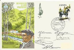 WW2. RAF Escaping Society Multi signed FDC with Postmarks and stamps. Handsigned by Yvonne Lapeyre(