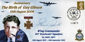 Dambuster Adjutant Harry Humphries signed cover. Anniversary The Birth of Guy Gibson 12th August