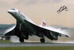 Concorde. A signed 10x8 colour photo. Signed by Concorde Pilot Les Brodie. Photo shows a Concorde