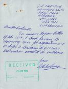 WW2 Dambuster George Chalmers hand written letter regarding 617 Sqn donation for signatures. Good
