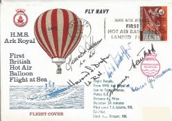 WW2. HMS Ark Royal Multi Signed Flight Cover, With Postmarks and Stamp. Signatures include Hauptmann