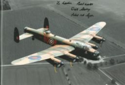 WW2 Bomber pilot Flt Lt Dick Starkey of 106 Sqn hand signed 12 x 8 inch colour photo of a