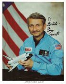 Space. NASA. Astronaut Owen Garriott Handsigned 10x8 Colour Photo showing himself wearing Blue
