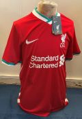 Football, Fabinho signed replica Liverpool F. C home shirt, new with tags in size S. Fabinho is a